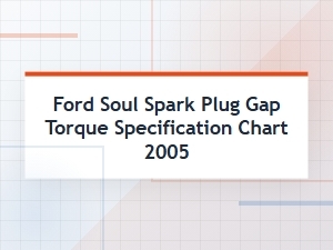 Ford Soul Spark Plug Gap and Torque Specifications